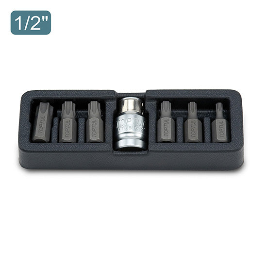 Toptul Screwdriver Bit Set 1/2"Dr 7pc T25-T55