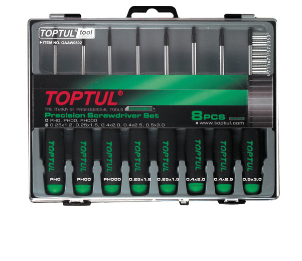 TOPTUL S/DRIVER PRECISION SET 8PC