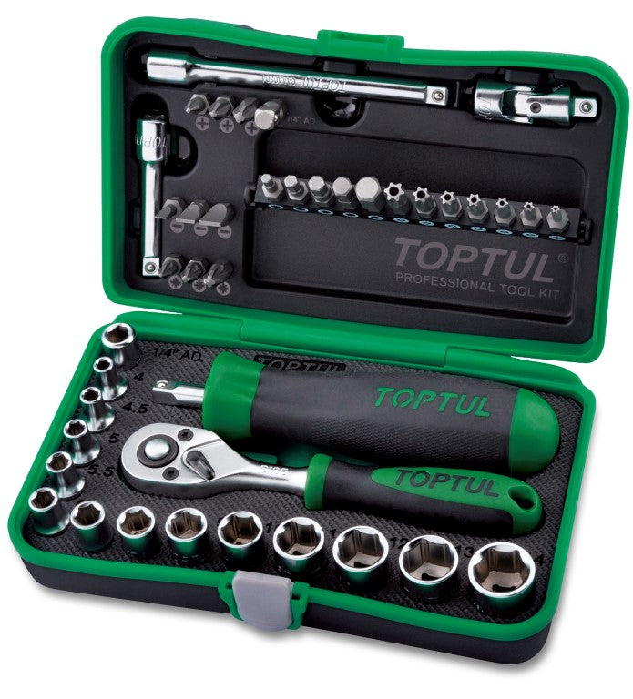 Toptul Socket & Bit Set 1/4in Dr 41pc