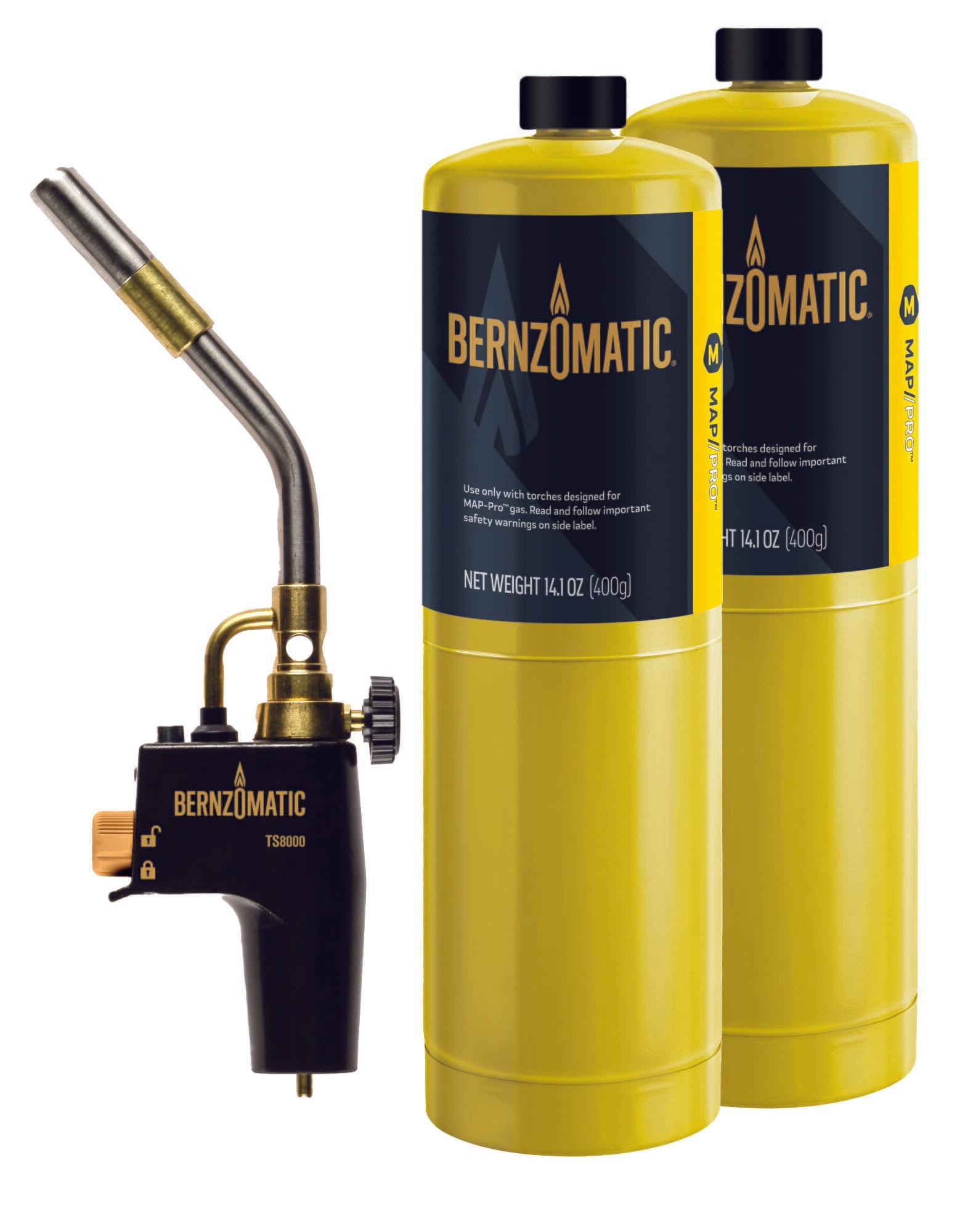 BernzOmatic Gas Torch Kit and 2 x MAP Gas Cylinder