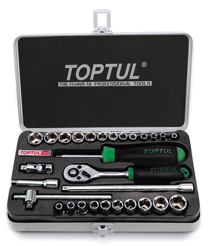 TOPTUL SOCKET SET 1/4in 29PC COM