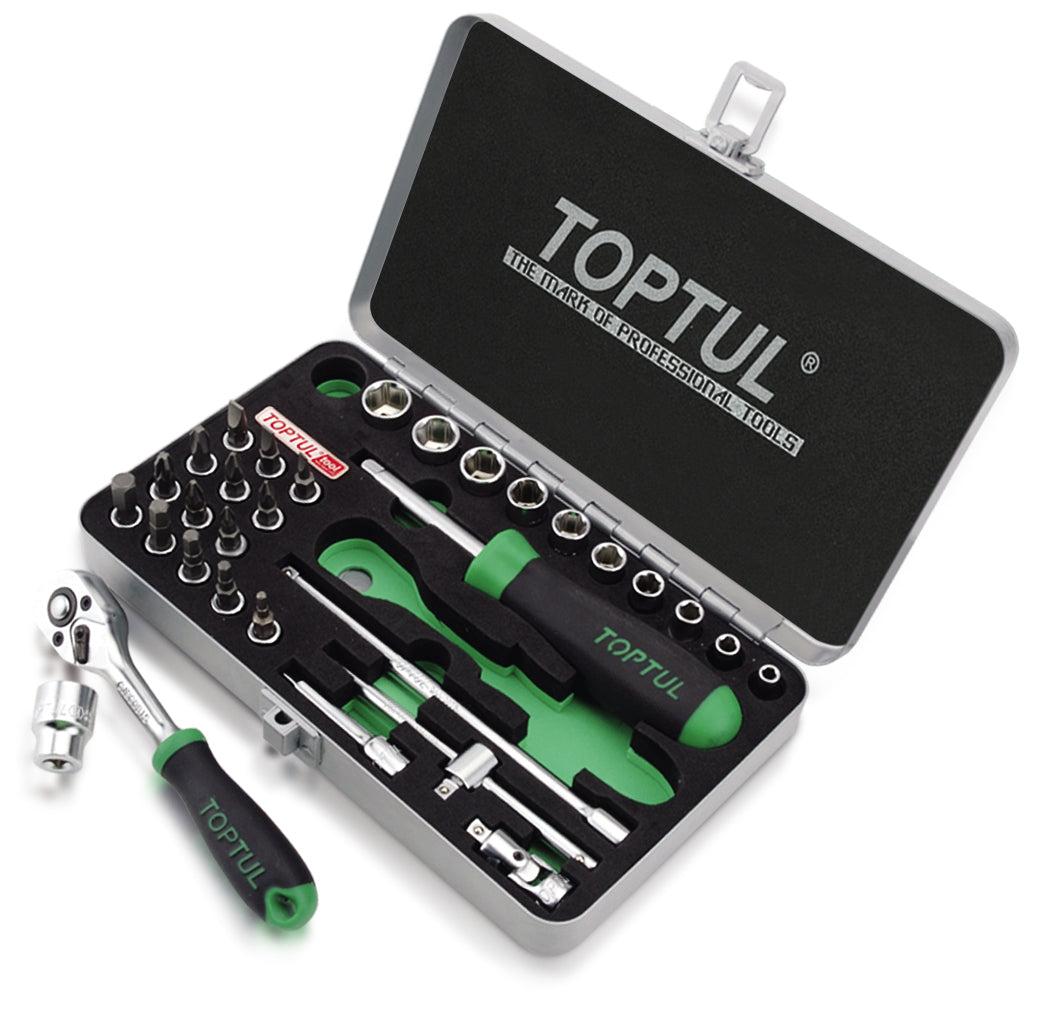 TOPTUL SOCKET SET 1/4in 31PC METRIC