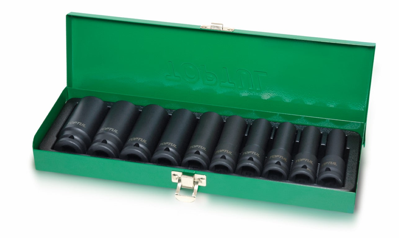 TOPTUL SOCKET SET IMPACT 1/2in 10PC