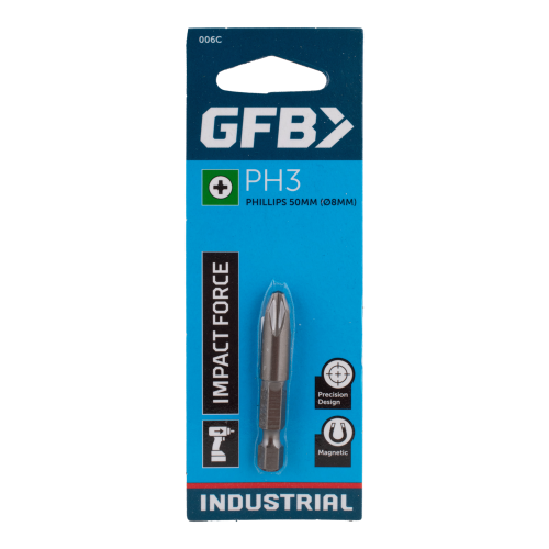 GFB Impact Force Phillips screwdriver bit packaging on a white background