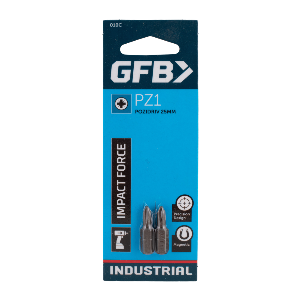 GFB Pozidriv Driver Bit (PZ1 x 25mm) - 2 Pack