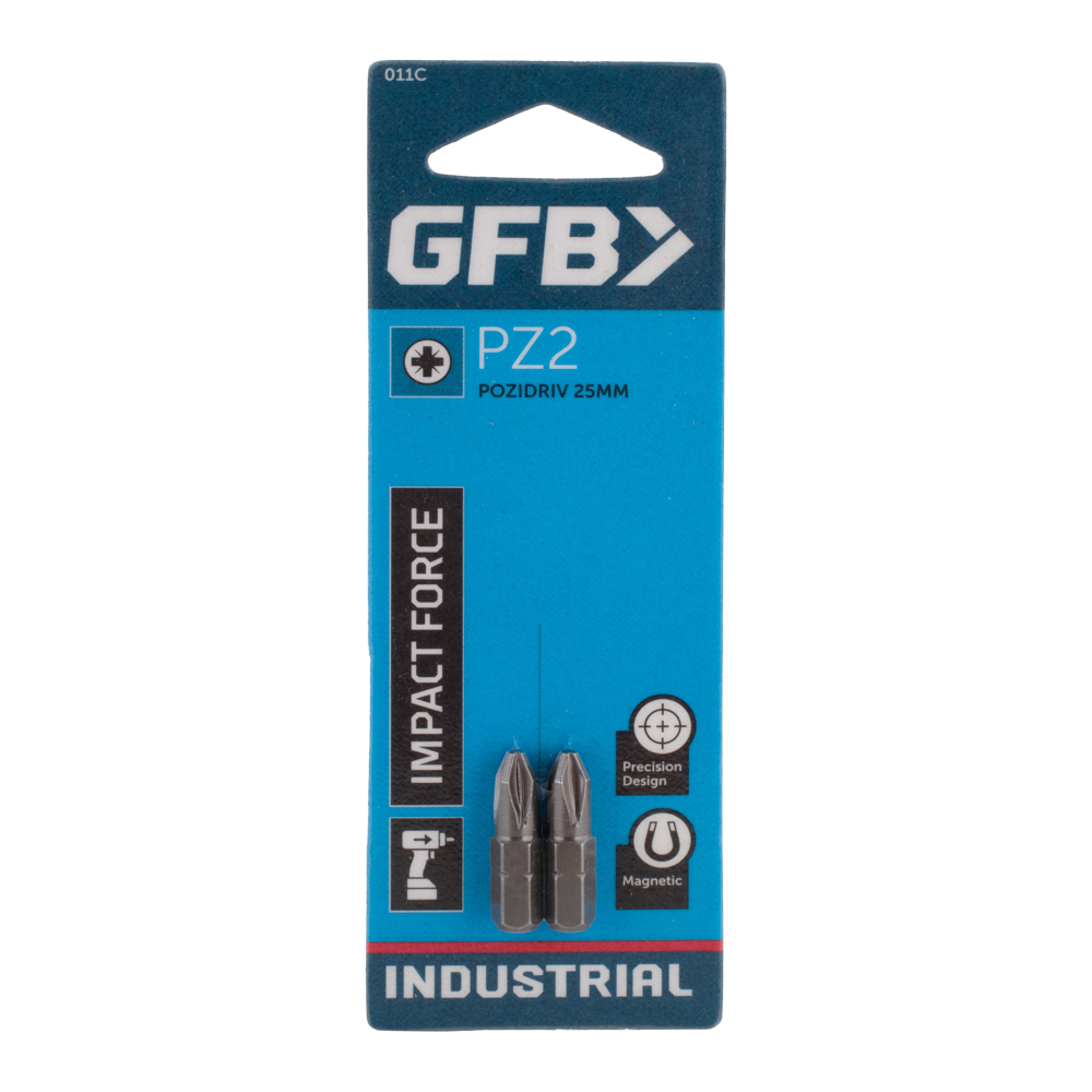 GFB Pozidriv Driver Bit (PZ2 x 25mm) - 2 Pack