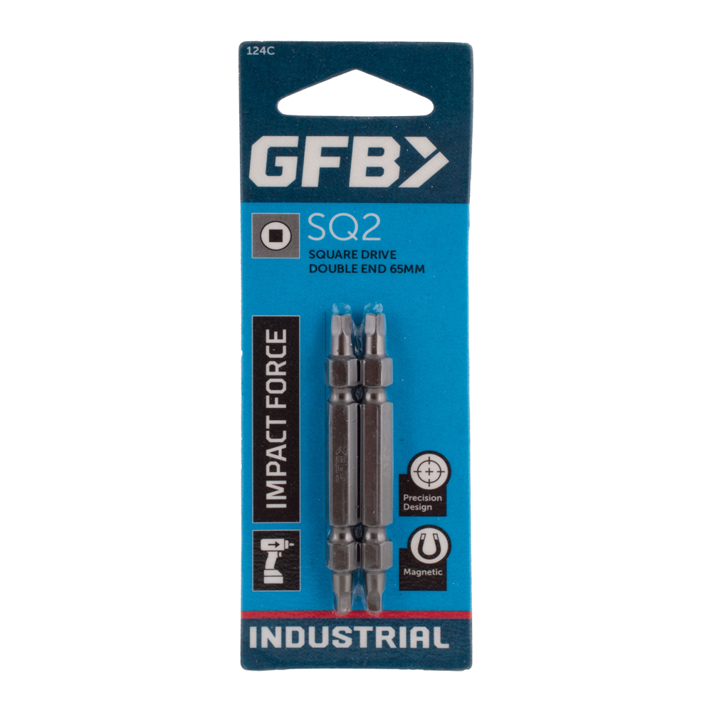 GFB Square Double Ended Driver Bit (SQ2 x 65mm) - 2 Pack