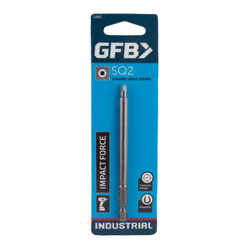 GFB impact screwdriver bit in blue packaging on a white background