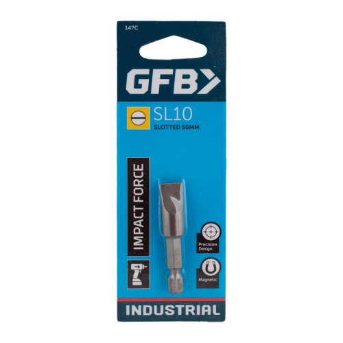 GFB impact drill bit packaging on a white background