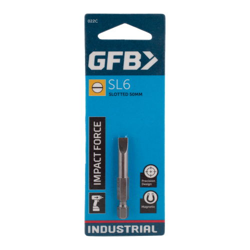 GFB drill bit packaging with blue background and product details.