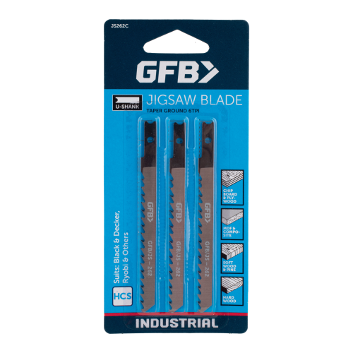 GFB jigsaw blade set packaging on a white background