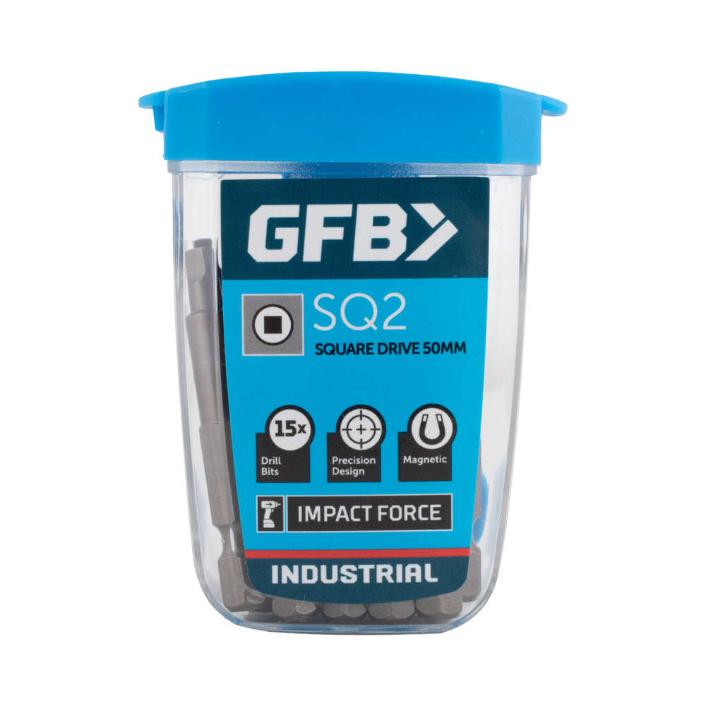 GFB Square Driver Bit (SQ2 x 50mm) - 15 Pack