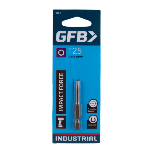 GFB drill bit packaging with blue background