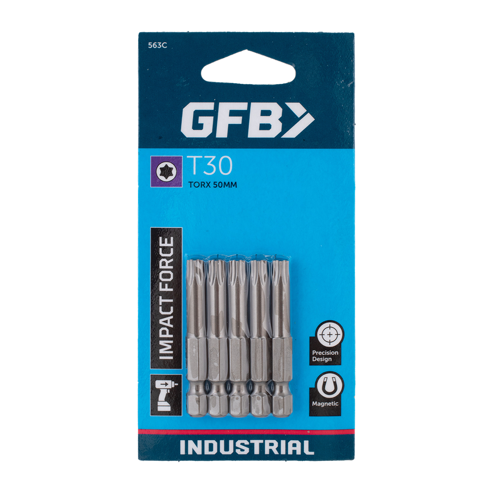 GFB Torx Driver Bit (T30 x 50mm) - 5 Pack