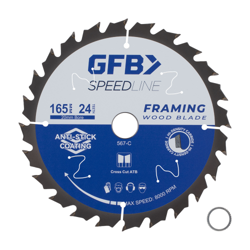 GFB Speedline Framing Circular Saw Blade 165mm x 24tpi