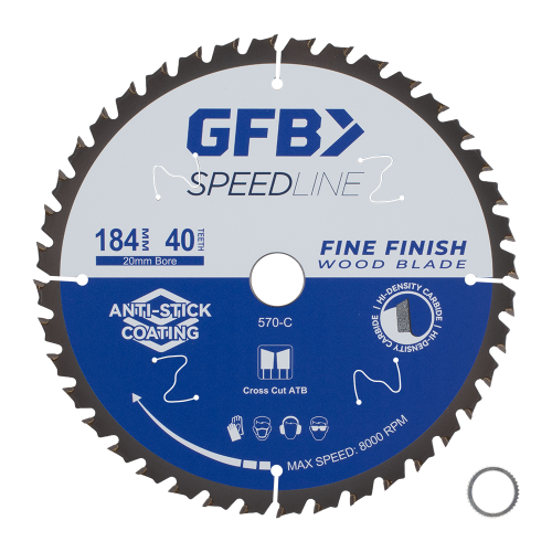 GFB Speedline Fine Finish Circular Saw Blade 184mm x 40tpi