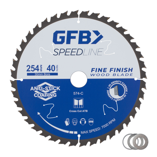 GFB Speedline Fine Finish Circular Saw Blade 254mm x 40tpi