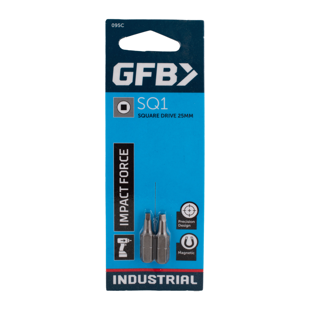 GFB Square Driver Bit (SQ1 x 25mm) - 2 Pack