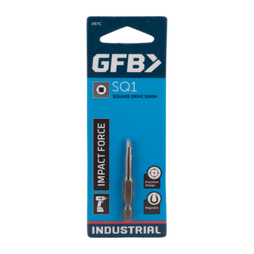 GFB impact driver bit packaging with blue background