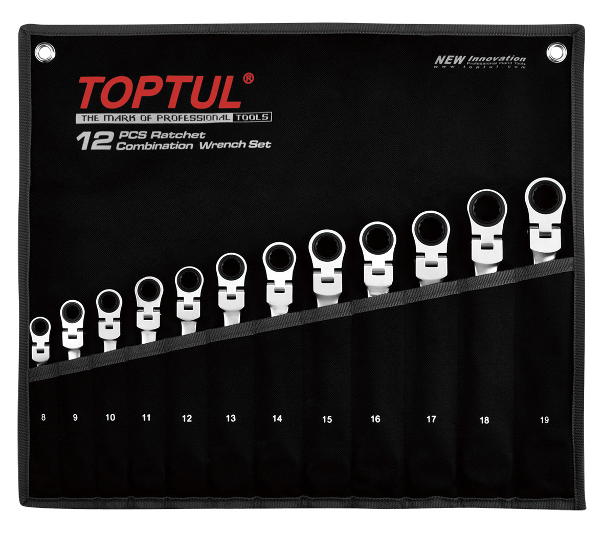 Wrench Flexi Head Geared Ratchet 12pc