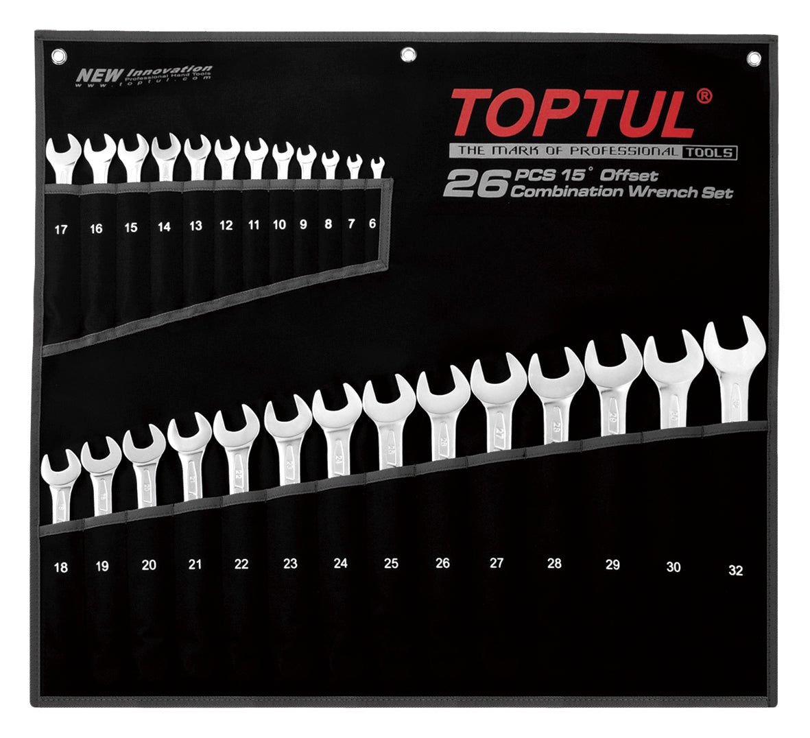 Toptul Wrench Comb HP Set 26pc Metric