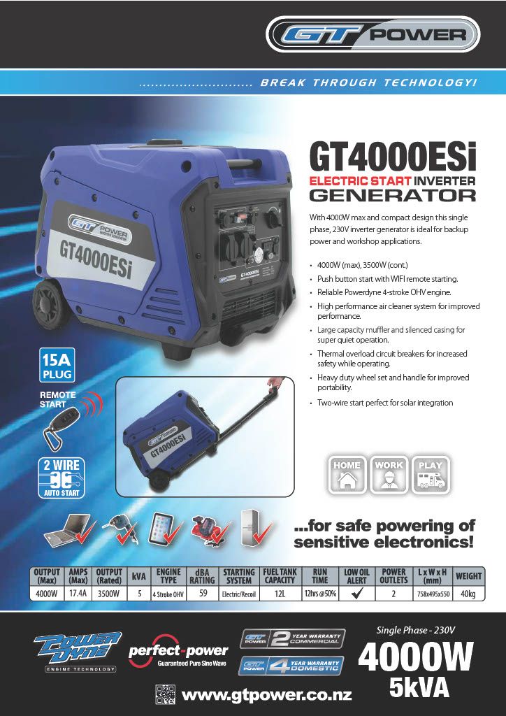 Gt Power 4000Watt invertor Generator