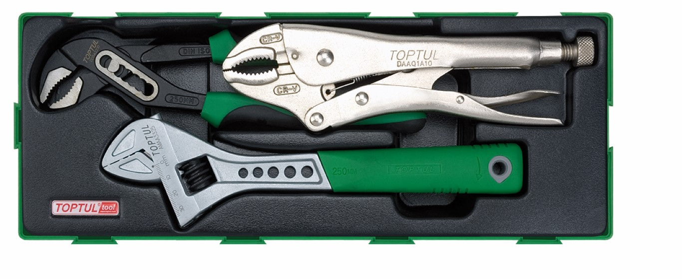 TOPTUL TI ADJ WRENCH & PLIERS 3PC