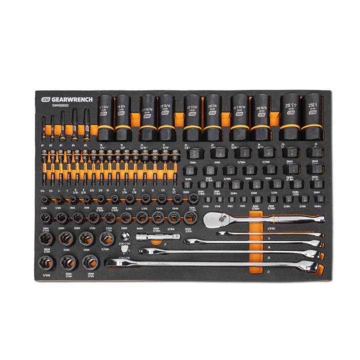 GW 97 Piece 1/4, 3/8 and 1/2 Inch Drive Bolt Biter Mechanics Tool Set In EVA Tray New