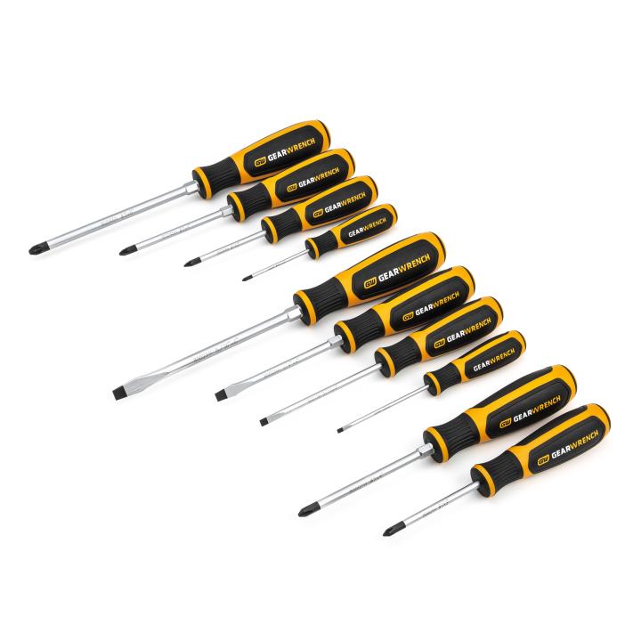 Gearwrench 10 Pc. Phillips/Slotted/Pozi Drive Dual Material Screwdriver Set