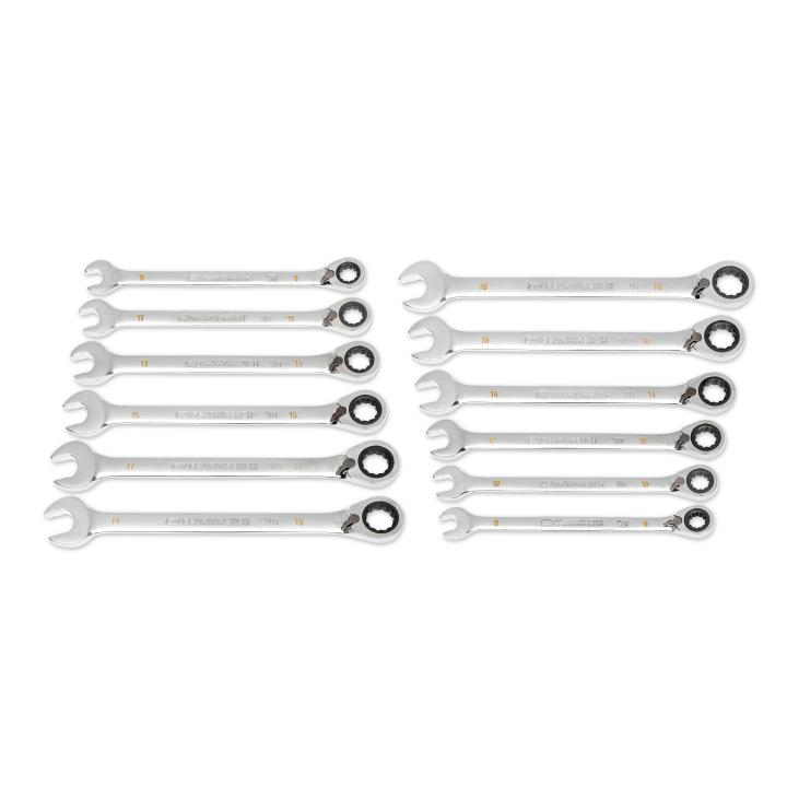 GW 12 PC 90T 12 PT METRIC REVERSIBLE RATCHETING WRENCH SET