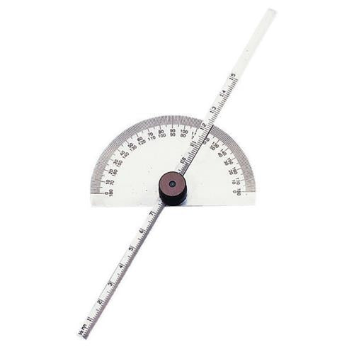 Groz Depth Gauge & Protractor, Round Head, 150mm Blade