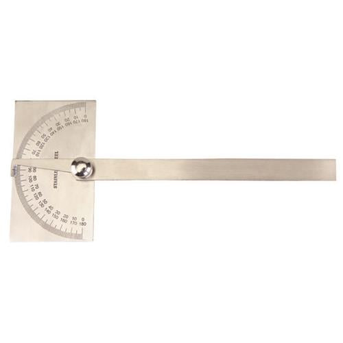 Groz Deg. Protractor, Rectangular Head, 150mm Blade