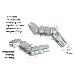 Groz 17.0mm Hydraulic Coupler 360Deg Swivel 3-Jaw