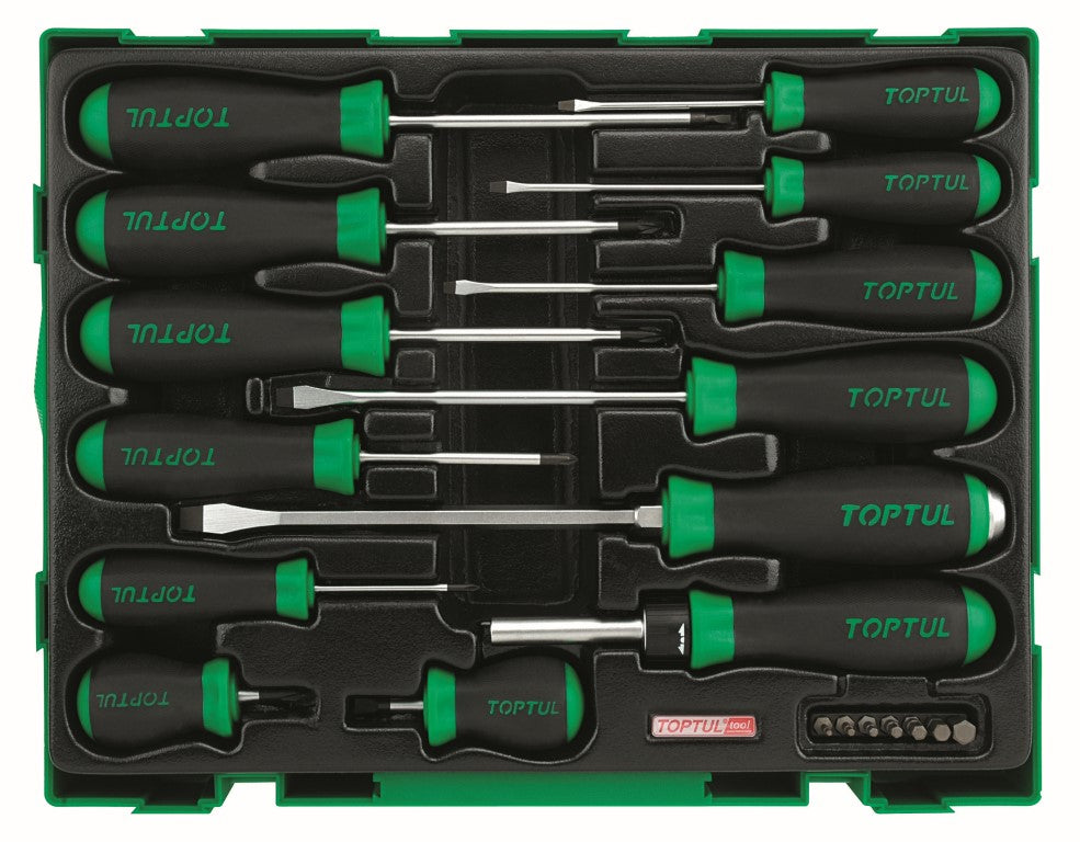 Toptul Screwdriver SET 20PC FL/PH/PZ/SQ BITS