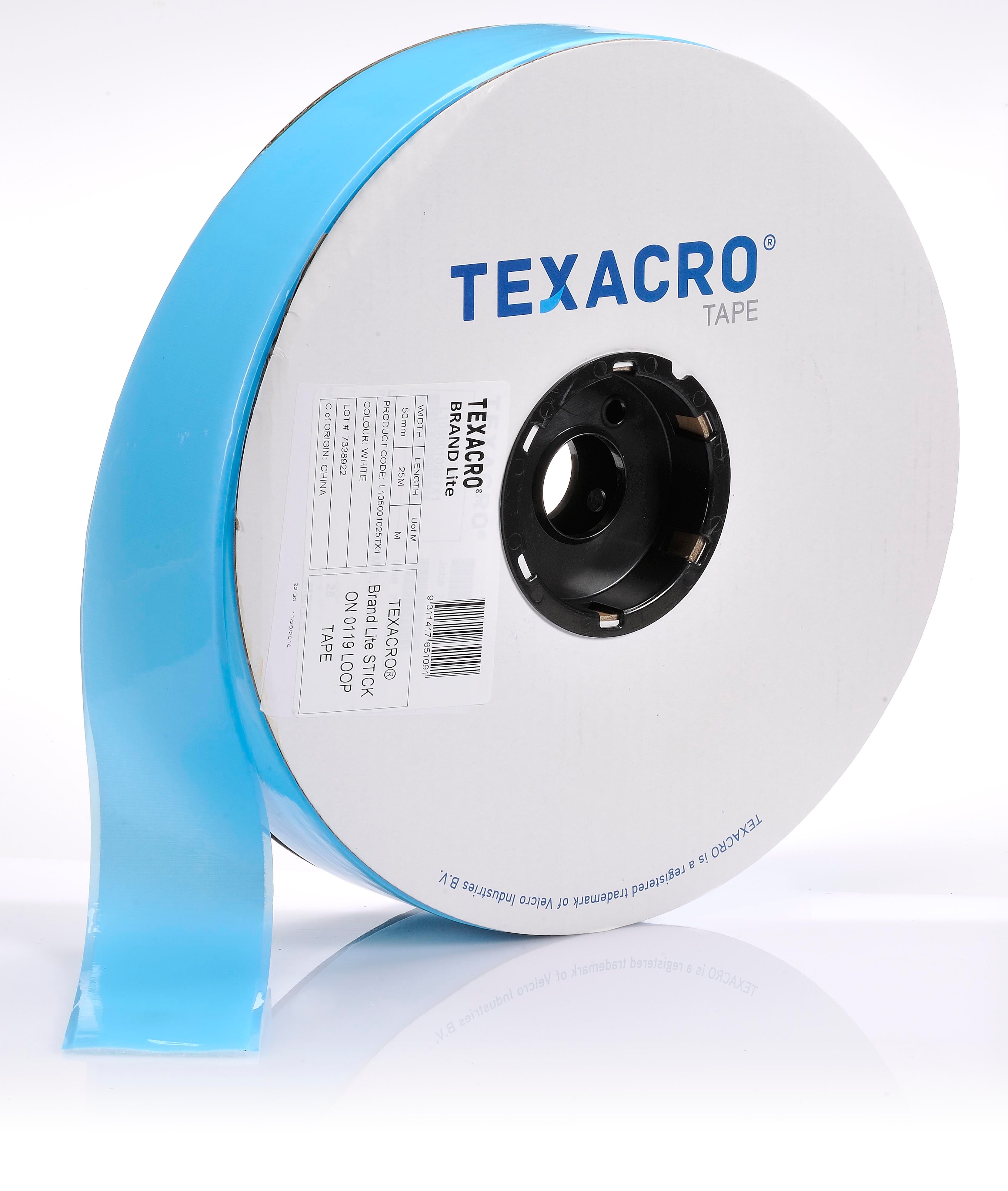 50 mm x 25 mtr White PSA hook Texacro Brand