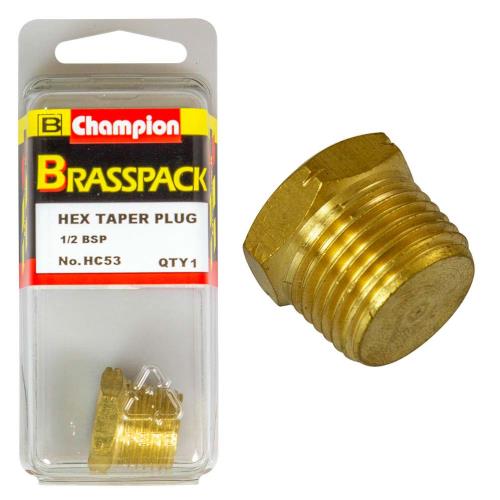 Champion Brass 1/2In Bsp Hex Taper Plug