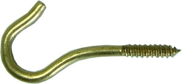 Hindley Screw Hook - Solid Brass #1814 1-5/16 inch