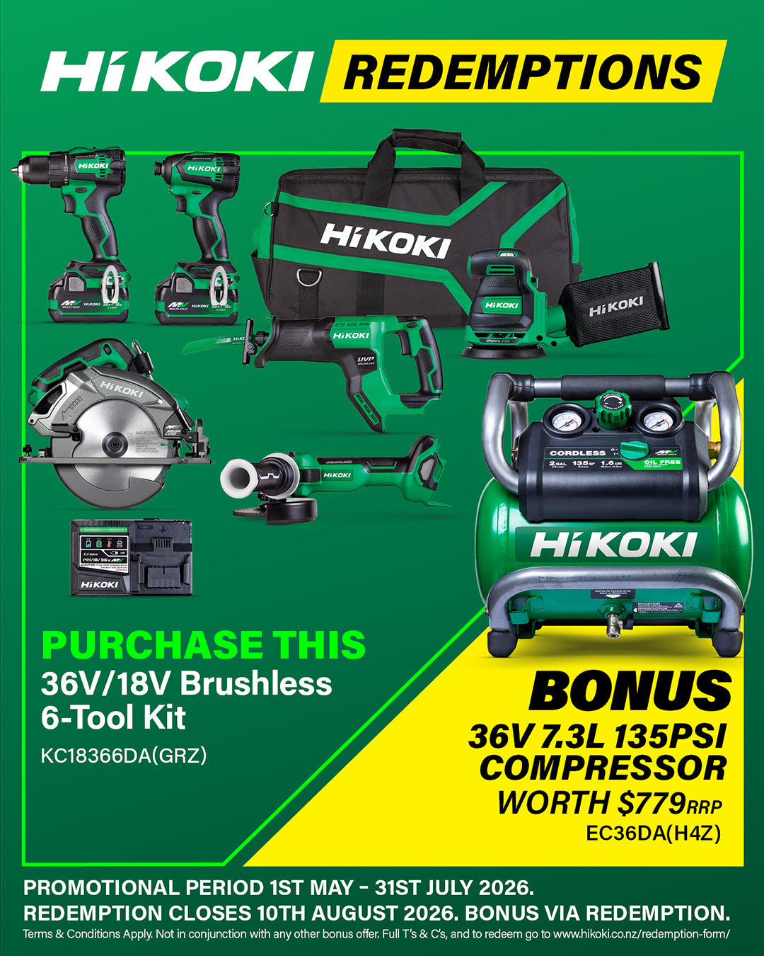 Hikoki 18V/36V 6 Tool Combo Kit