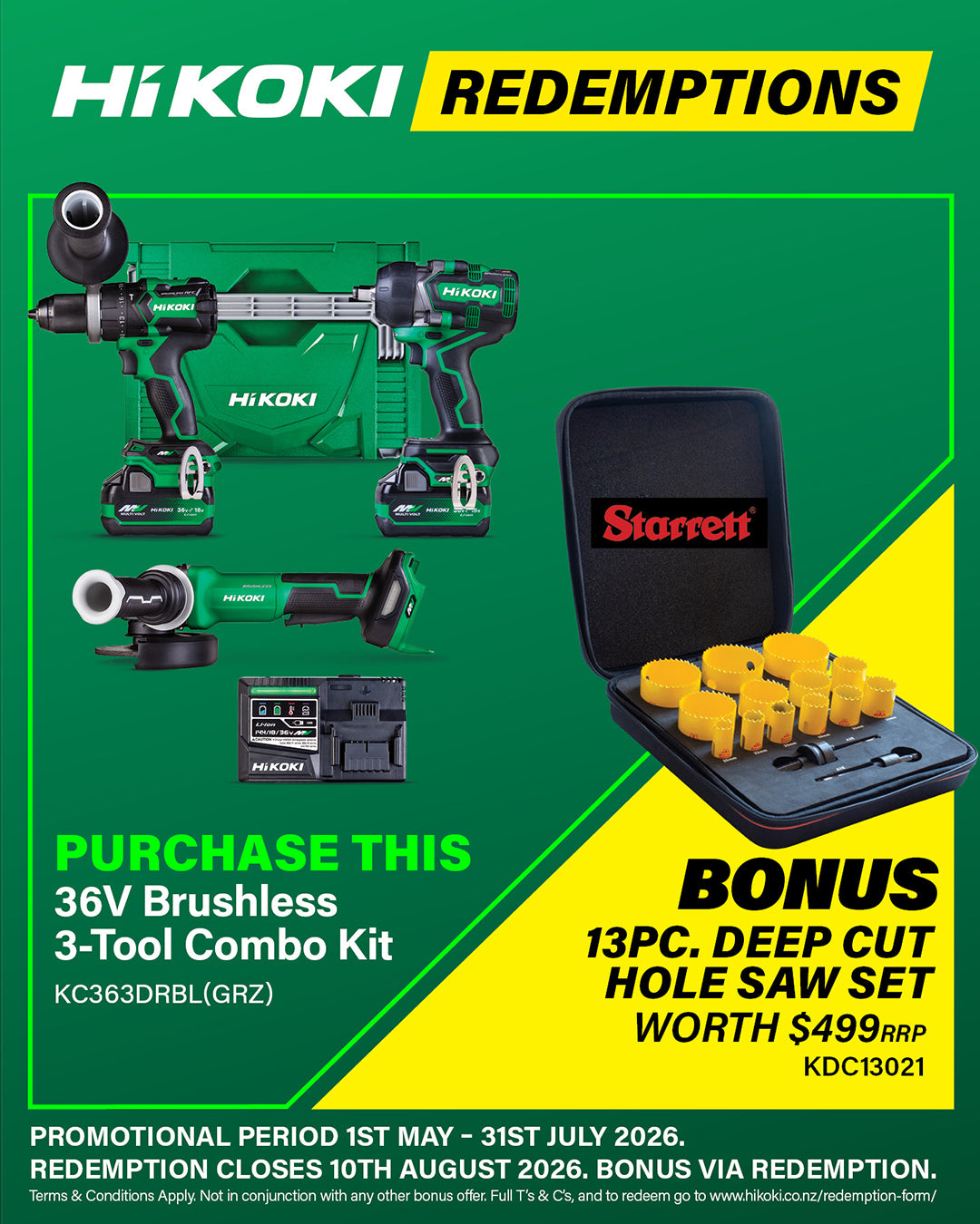 Hikoki 36V 3 Tool Combo Kit