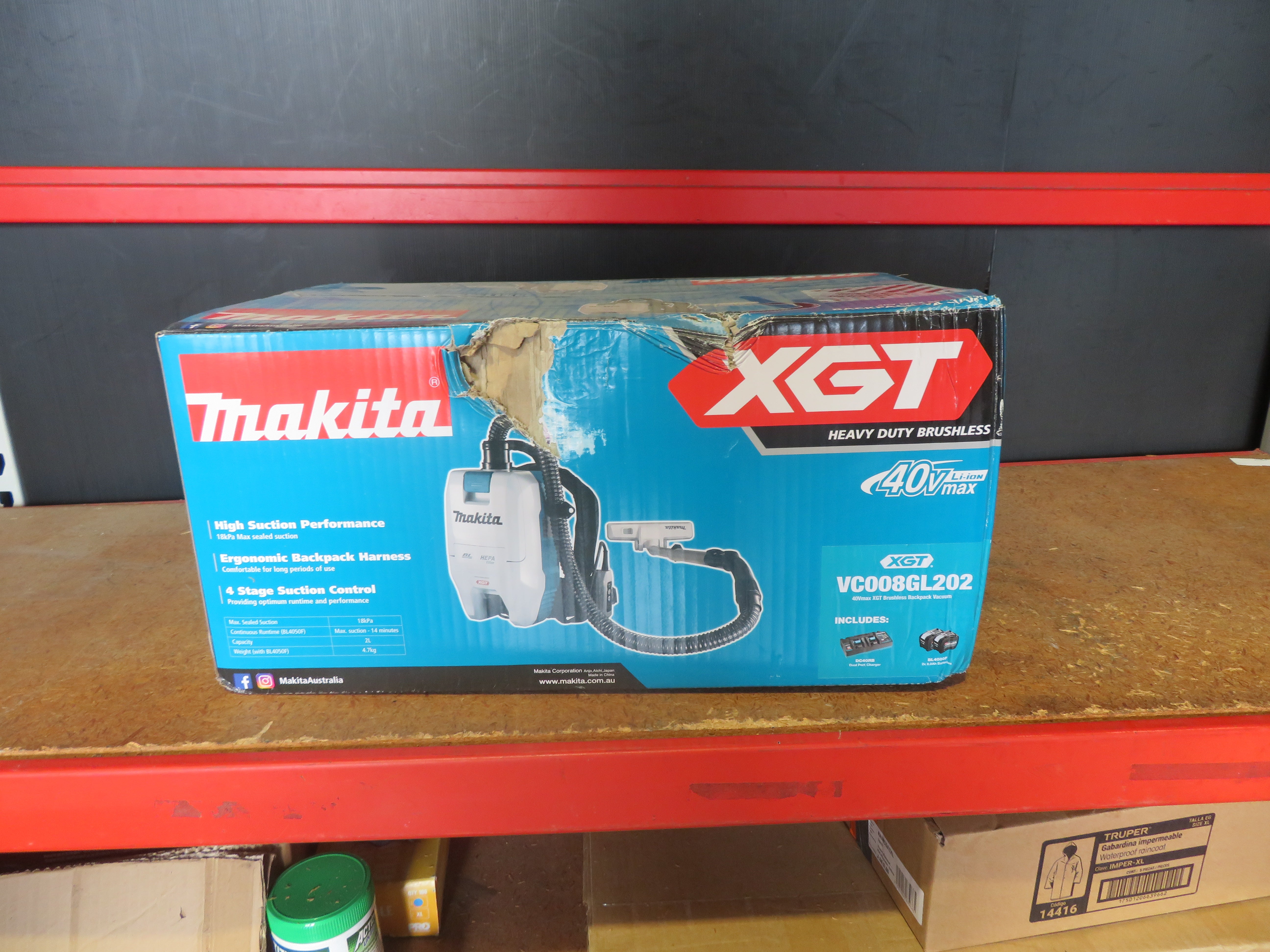 Makita 40Vmax Xgt Brushless Backpack Vacuum Kit - 28mm Hose