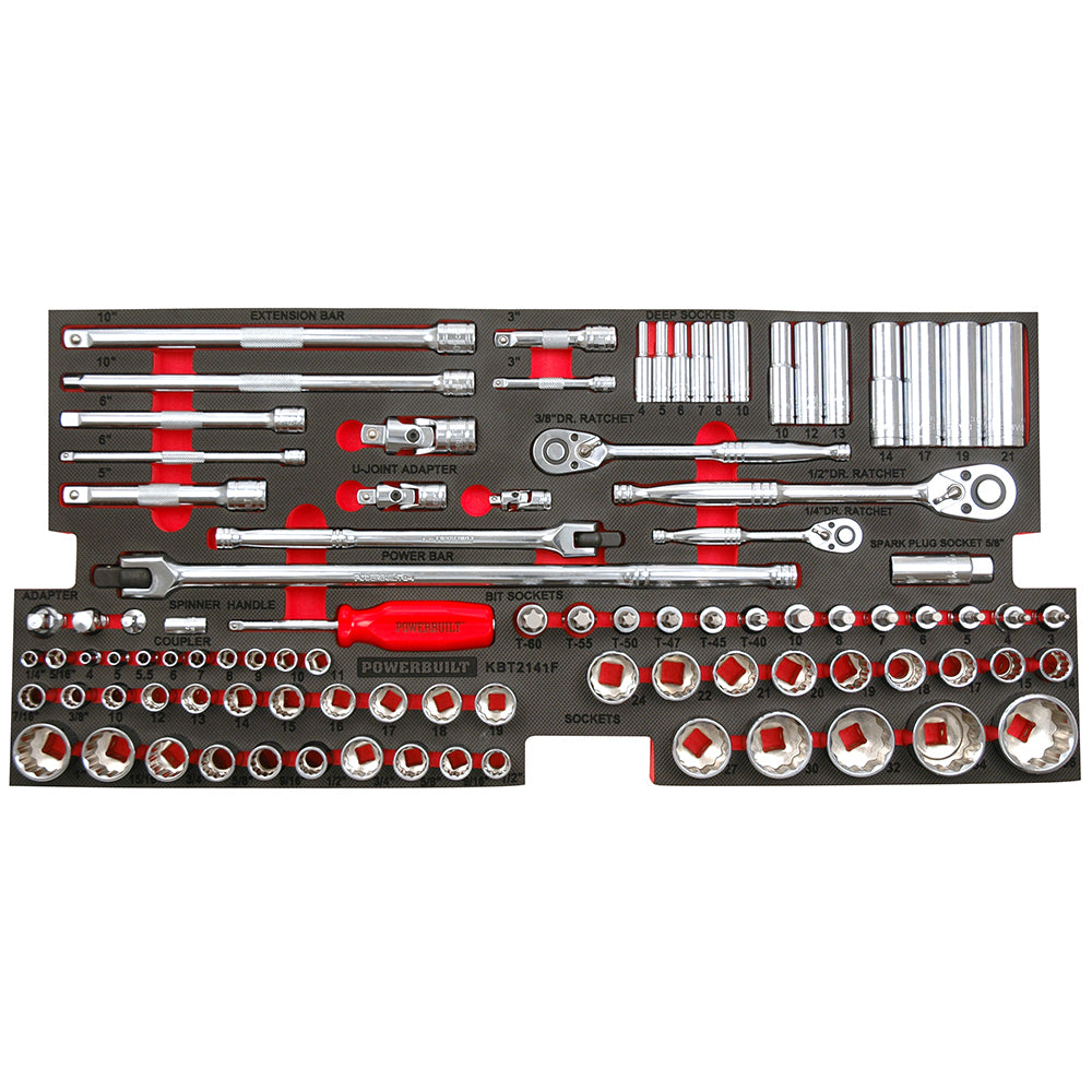 Powerbuilt Socket, Driver & Accessory Tray 94Pc