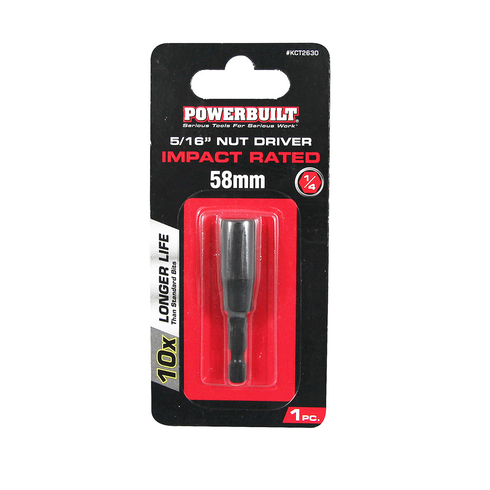 Powerbuilt 1/4 in Nut Driver - 5/16in X 58mm Long