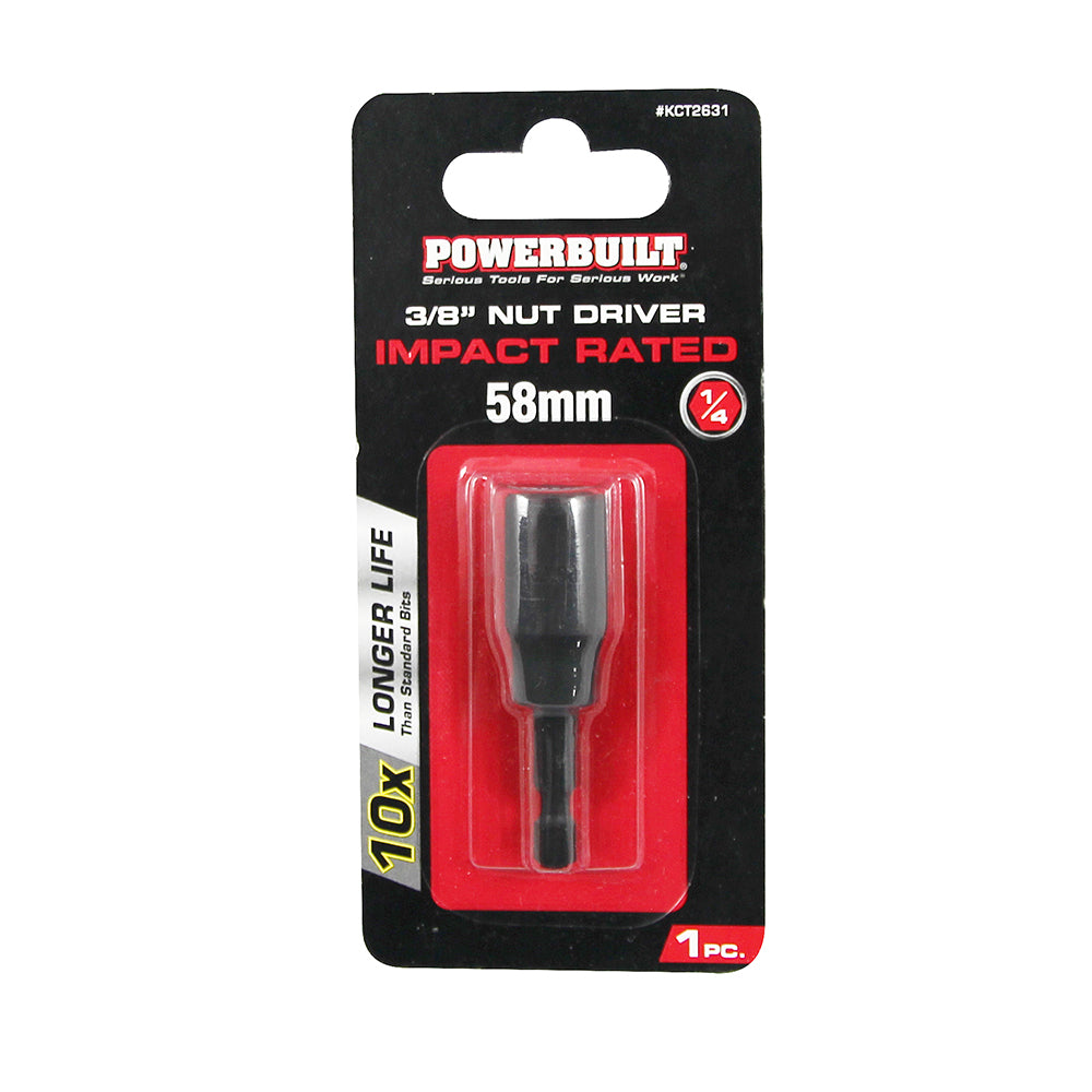 Powerbuilt 1/4 in Nut Driver - 3/8in X 58mm Long