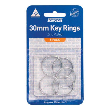 Kevron Keyrings Kevron Zinc Plated 30mm Card of 5