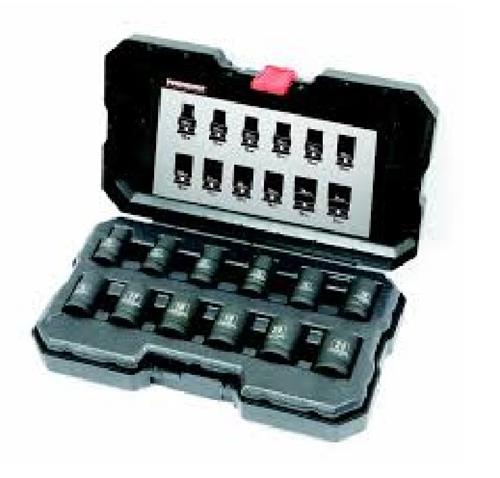 Powerbuilt Metric Standard Impact Socket Set 1/2In Dr 12Pc 10-21Mm