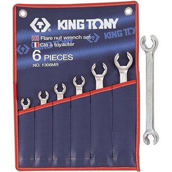 KING TONY 6PT FLARE NT WRENCH SET IMP