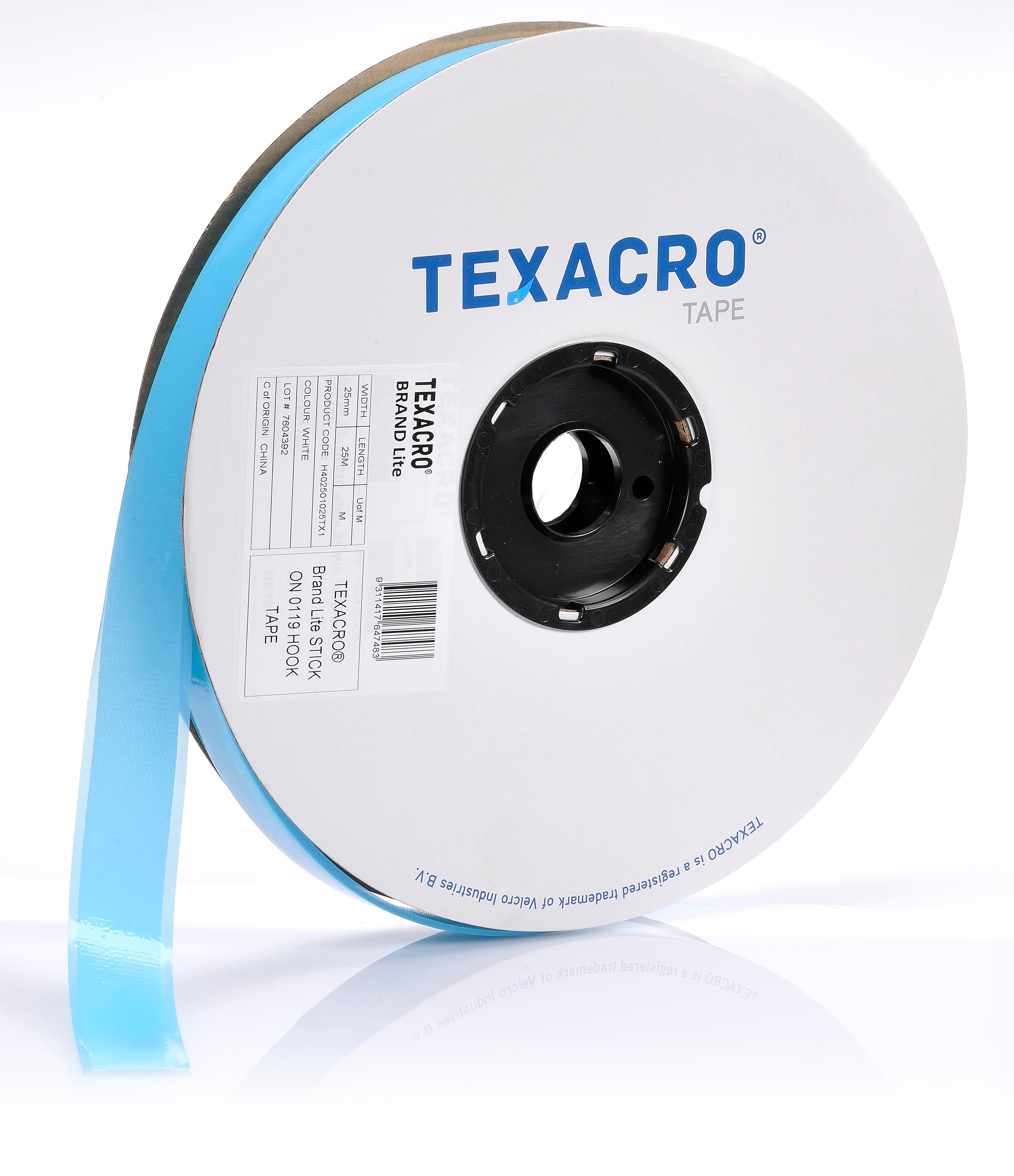 50 mm x 25 mtr White PSA loop Texacro Brand