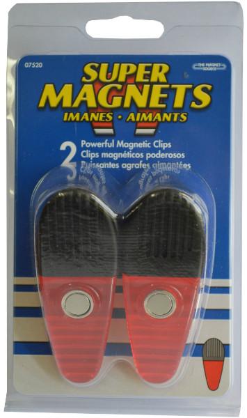 Magnet Magnets - Large Plastic Clips 2-pce #7520 Red