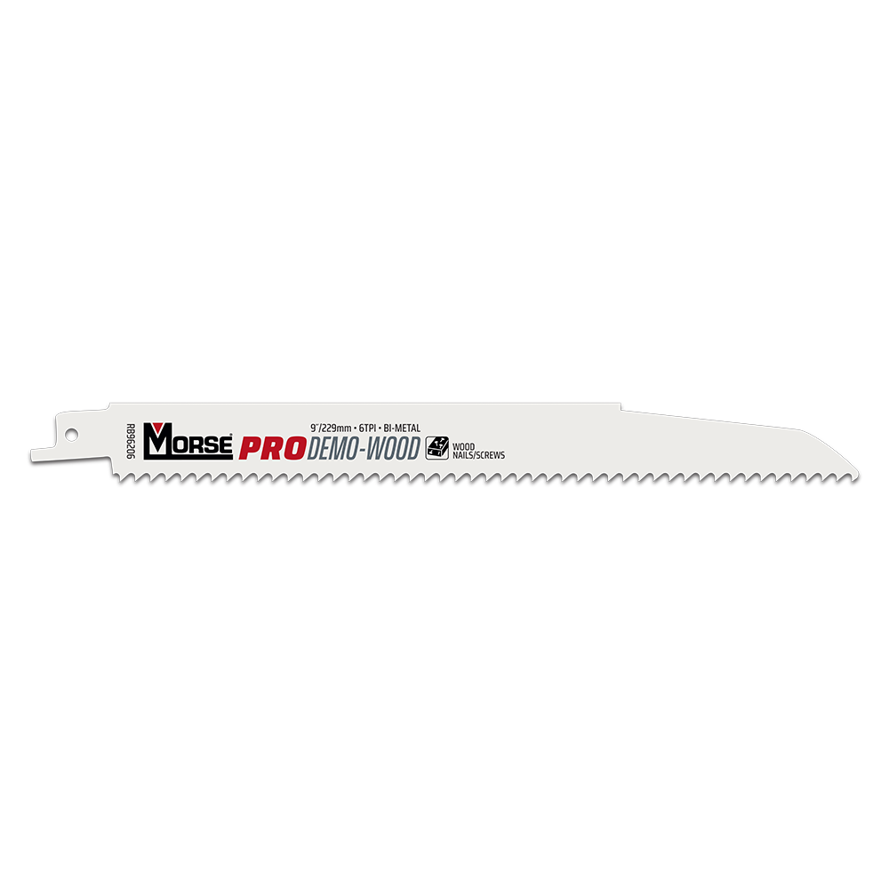 MORSE PRO Demo-Wood Reciprocating Saw Blade (6tpi x 229mm) - 5 Pack