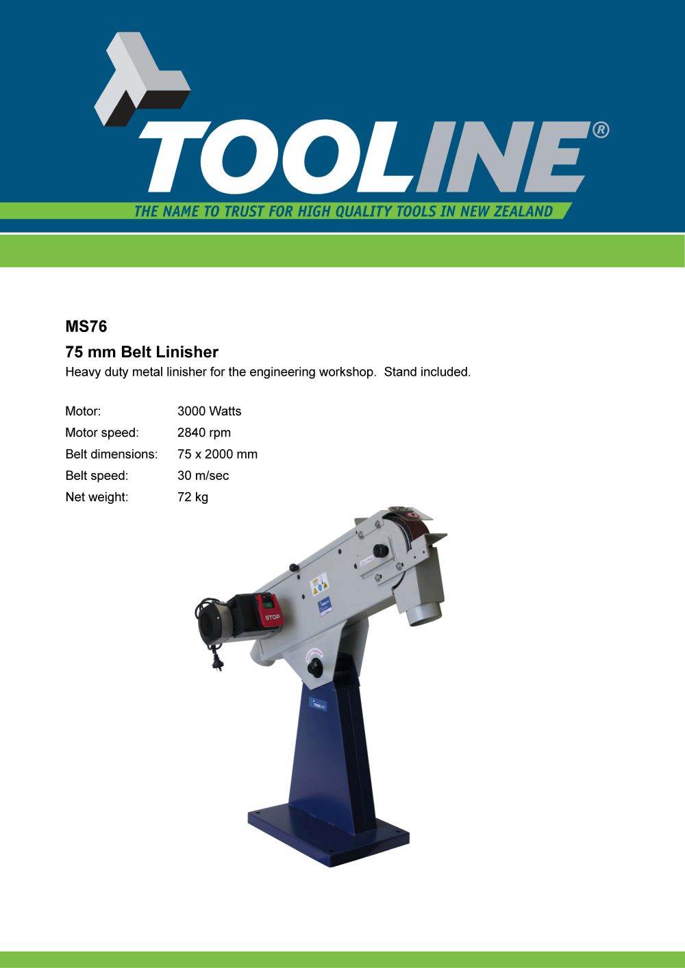 Tooline Metal Linisher 75mm